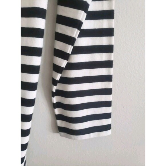 LRL Dress Womens Medium Black White Striped Gold Buttons Nautical 100% Cotton - Picture 2 of 8